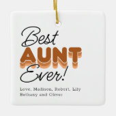 おばさん最高のが燃えたオレンジ色の写真クリスマスセラミ セラミックオーナメント (正面)