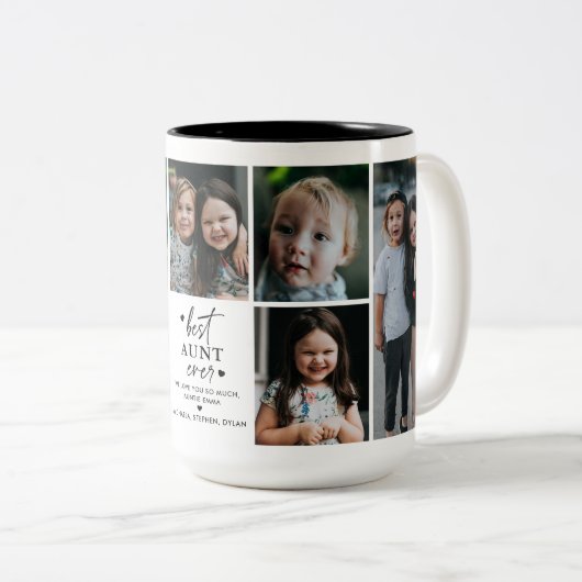 おばさん最高のEver 7-Photoコラージュの個人メッセージ ツートーンマグカップ (正面右)