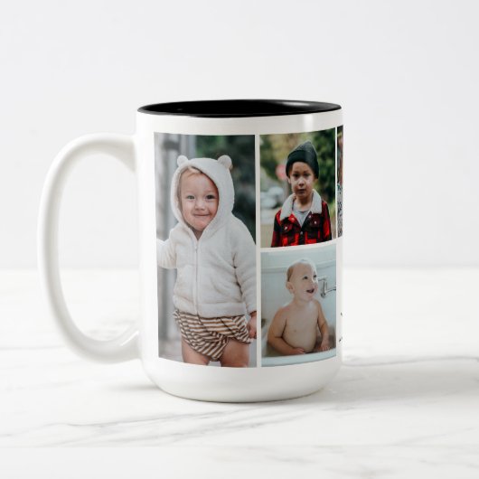 おばさん最高のEver 7-Photoコラージュの個人メッセージ ツートーンマグカップ (左)
