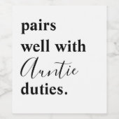 おばさん業と相性バッチリ！ベビー発表 ワインラベル (シングルラベル)