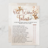 おばさん物語赤ちゃんシャワーのゲームかわいいクマ 招待状 (正面/裏面)