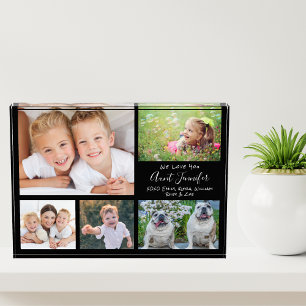 おばさん私たちは白いスクリプトコラージュあなたを愛している フォトブロック