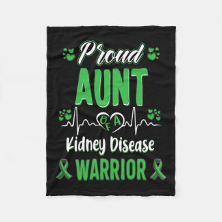おばさん腎疾患戦士認識度リボングリーン フリースブランケット