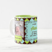 おばさん誇りを持ったグリーンとブラウンアルガリーのベビー写真 ツートーンマグカップ (正面左)