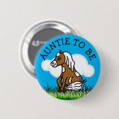 おばさん赤ちゃんシャワー農場動物テーマ 缶バッジ (正面&裏面)