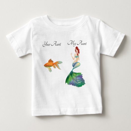 おばさん あなたの 金魚 人魚 面白い かわいい 幼児 ベビーTシャツ (正面)