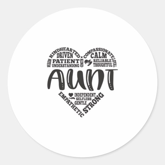 おばさん、おばさん、おばさん、おばさんハート ラウンドシール (正面)