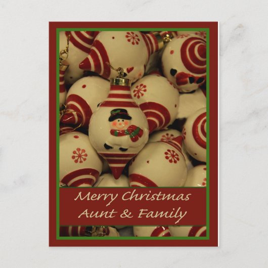 おばさん&ファミリーメリークリスマスカード シーズンポストカード (正面)