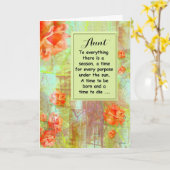 『おばさん – 最後のお別れ – オレンジの花/詩』 カード (黄色い花)