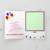 おばさん 誕生日 おめでとう ピンク カップケーキ タワー 名前 カード (内部)