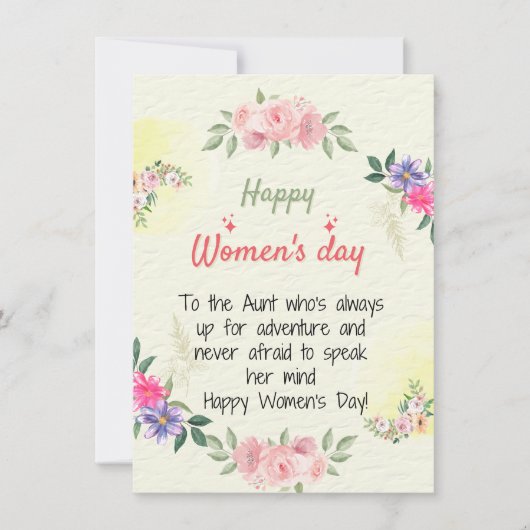 おばさん – Happy Women's Dayグリーティングカード シーズンカード (正面)