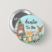 『おばちゃんが森の生き物の赤ちゃんシャワー』 缶バッジ (正面&裏面)