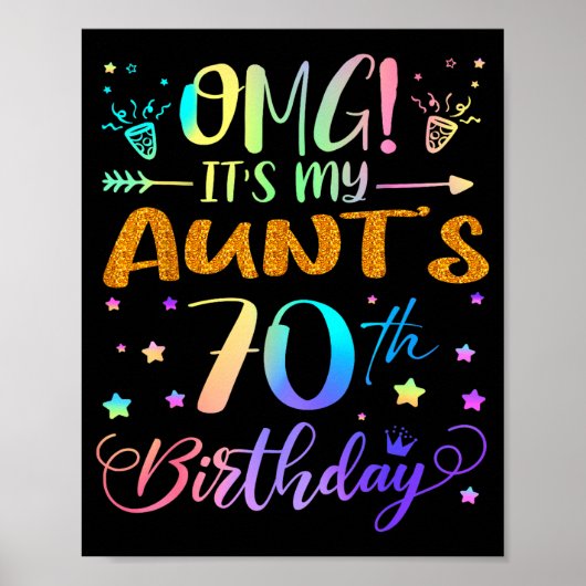 おばの70歳の誕生日おめでとう 優しい70歳 ポスター (正面)