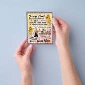 おばへのギフト、ひまわりのギフト、姪からのプレゼント チラシ (手)