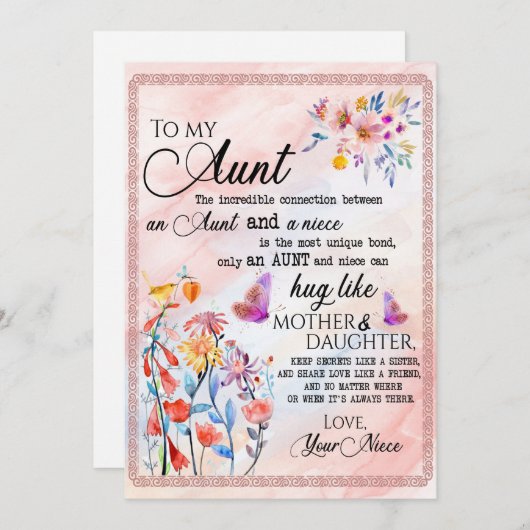 おばへのプレゼント | 姪からおばへのラブレター シーズンカード (正面/裏面)