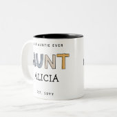 おばパーソナライズされたさんギフト最高のおんネクタイ今まで可愛い ツートーンマグカップ (正面左)