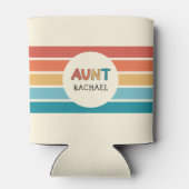 おばパーソナライズされたさんレトロストライプかわいい 缶クーラー (裏面)