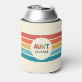 おばパーソナライズされたさんレトロストライプかわいい 缶クーラー (缶裏面)