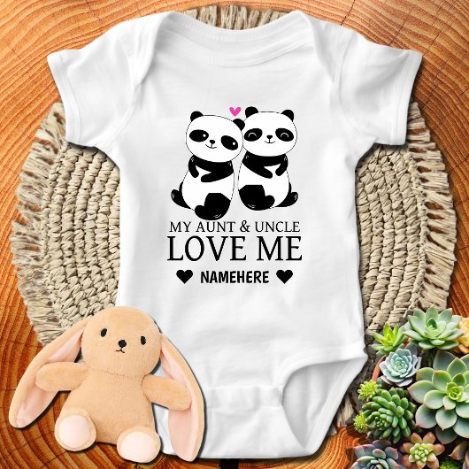 おばパーソナライズされたと伯父名前をカスタムするおばさん ベビーボディスーツ
