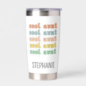 おばパーソナライズされたクールモダンレトロ叔母 保温保冷タンブラー (左面)