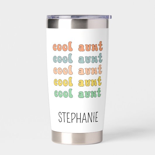 おばパーソナライズされたクールモダンレトロ叔母 保温保冷タンブラー (左面)