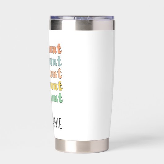 おばパーソナライズされたクールモダンレトロ叔母 保温保冷タンブラー (背面)