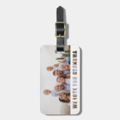 おばモダンあちゃんの家族写真 ラゲッジタグ (正面縦)