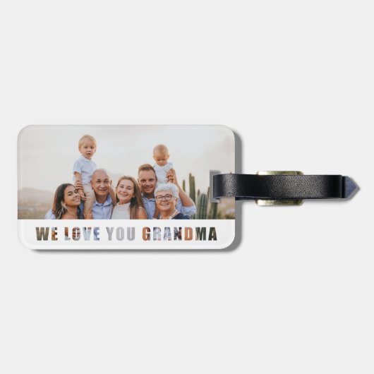 おばモダンあちゃんの家族写真 ラゲッジタグ (裏面横)