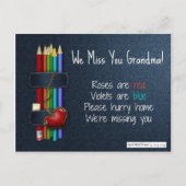 おば恋しく思あちゃん:バラは子どもの赤い詩 ポストカード (正面)