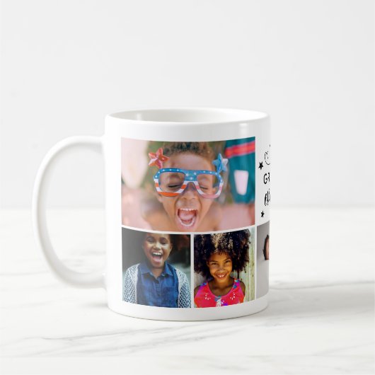 おば最高のあちゃんが黒星7枚の写真 コーヒーマグカップ (左)