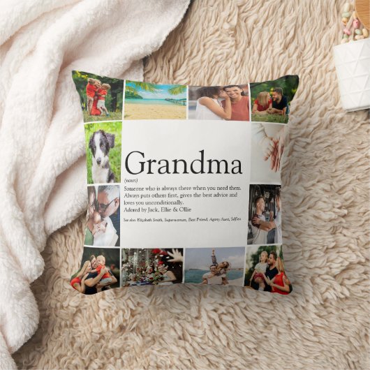 おば最高のあちゃん、定義12フォトコラージュ クッション (ブランケット)