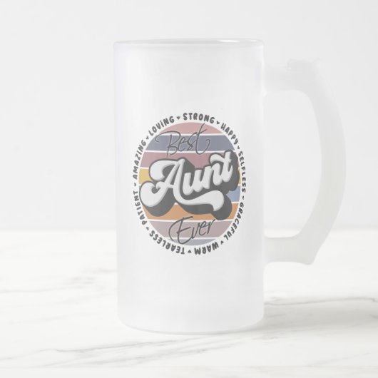 おば最高のえ、レトロおば最高のえ、おばさんギフト フロストグラスビールジョッキ (右)