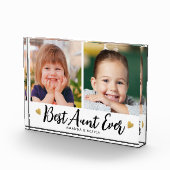 おば最高のさんエバー2写真コラージュハートキープサケ フォトブロック (右)