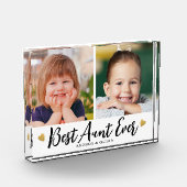 おば最高のさんエバー2写真コラージュハートキープサケ フォトブロック (左)