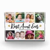 おば最高のさんエバー8写真コラージュハートキープサケ フォトブロック (正面)