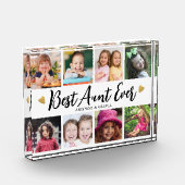 おば最高のさんエバー8写真コラージュハートキープサケ フォトブロック (左)