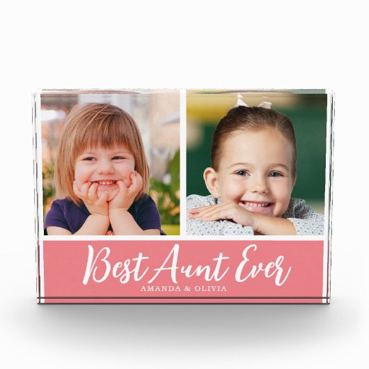 おば最高のさん2写真コラージピンクキープサケ フォトブロック (正面)