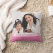 おば最高のちゃんがあなたを愛している最も2枚のピンクの写真 クッション (ブランケット)