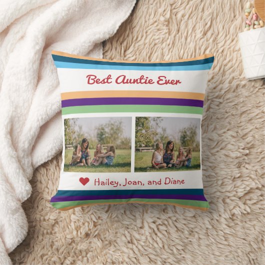 おば最高のちゃんが2枚の写真が好きでカラーバンドを呼ぶ クッション (ブランケット)