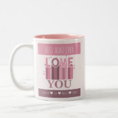 おば最高のよーんレトロ愛する甥の名前 ツートーンマグカップ (左)