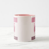 おば最高のよーんレトロ愛する甥の名前 ツートーンマグカップ (中央)