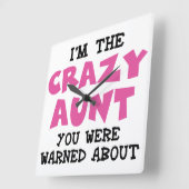 おば熱狂する スクエア壁時計 (傾斜)