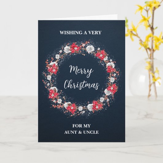 おば素朴と伯父のメリークリスマス カード (黄色い花)