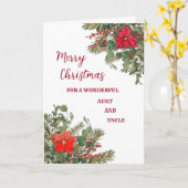 おば素朴と伯父のメリークリスマス カード (黄色い花)