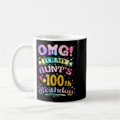 おば100歳の誕生日おめでとう 100歳 コーヒーマグカップ (左)