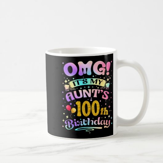 おば100歳の誕生日おめでとう 100歳 コーヒーマグカップ (右)