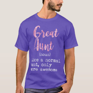 おば（great aunt）の定義、名詞。普通のおばと似ているが、ただ tシャツ