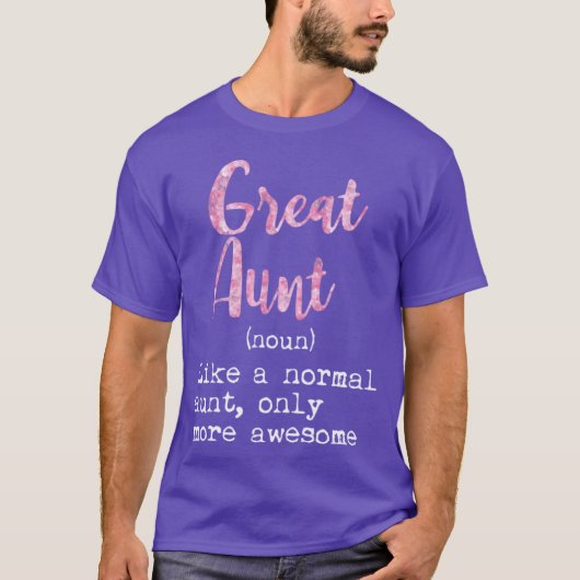 おば(great aunt)の定義、名詞。普通のおばと似ているが、ただ tシャツ (正面)