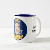 おひつじカンティナコーヒーマグ – コーヒーをこぼす ツートーンマグカップ (正面右)