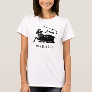 おひつじラムコンステリカスタムョン文字誕生日ギフト Tシャツ